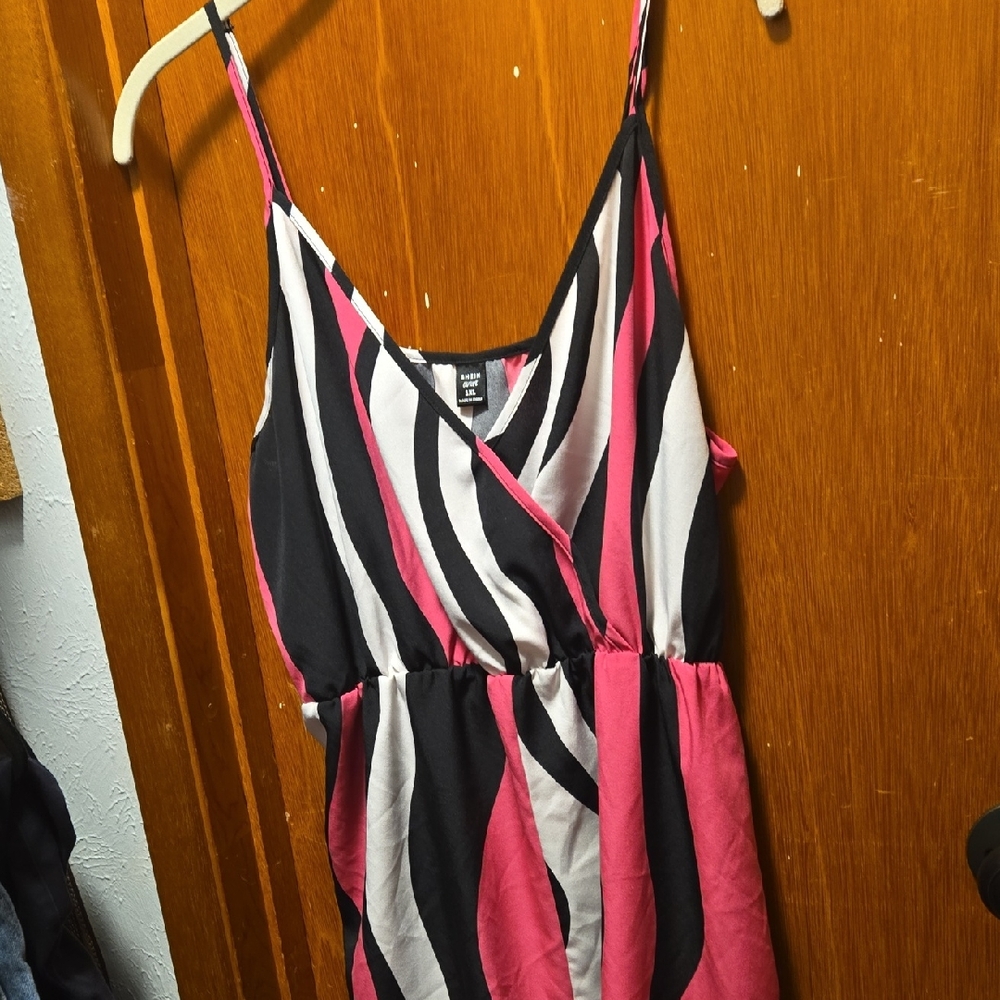 Pink and Black Striped Dress